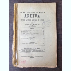 Arhiva - Organul Societatei Stiintifice si Literare Anul XIII Noemv.-Decemvr 1902 No. 11-12