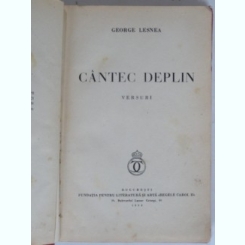 Cantec Deplin , George Lesnea , 1934 (cu dedicatie)