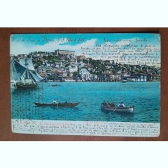 Carte postala Portul Fundukli, Constantinopol, 1907