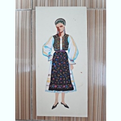 Costum popular romanesc, desen