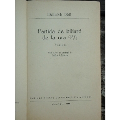 PARTIDA DE BILIARD DE LA ORA 91/2 - HEINRICH BOLL