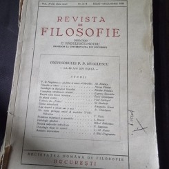 Revista de Filosofie - Vol XVIII Nr. 3-4 Iulie-Decembrie 1933
