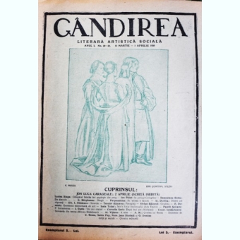 Revista Gandirea,Anul I,Nr.22-23,1 aprilie 1922,schita 2 Aprilie,inedita,I.L.Caragiale