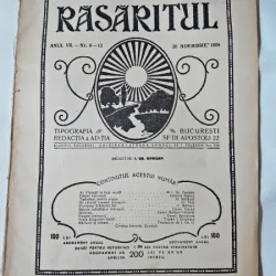 Revista Rasaritul, anul VII, nr.9-12/1924 (din cuprins, proza de V.Militaru)
