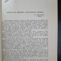 Arhivele in sprijinul cercetarilor istorice - P.P. Panaitescu, I. Donat   dedicatie I.Donat