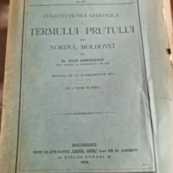 Ioan Simionescu - Constitutiunea Geologica a Termului Prutului din Nordul Moldovei