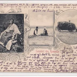 Carte postala circulata in anul 1901 - Instantanee din viata la tara