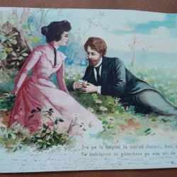 Carte postala circulata, intalnire romantica, 1905