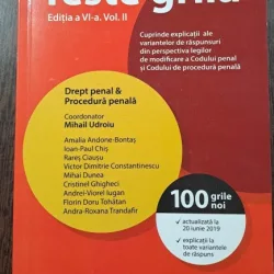Teste grila drept penal si procedura penala - Mihail Udroiu coordonator vol.II  100 grile noi