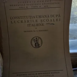 Constitutia umana dupa lucrarile scoalei italiene - G. Marinescu