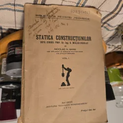 Statica construcțiunilor - Nicolae N. Gane, dedicatie
