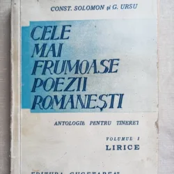 Cele mai frumoase poezii romanesti - Const. Solomon volumul I
