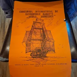 Afis din perioada comunista , Concursul International de Navomodele Machete Amiral Murgescu - Editia a IV-a 1982