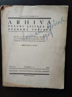 Arhiva Pentru Stiinta si Reforma Sociala - Anul XV Nr. 1-2; 1937