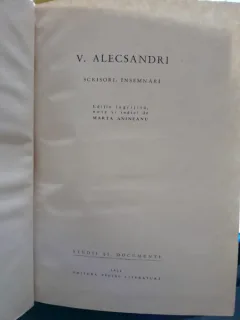 Scrisori, insemnari - V. Alecsandri
