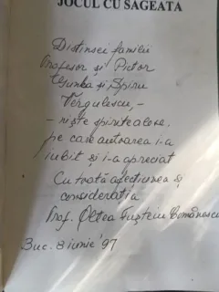 Jocul cu Sageata - Oltea Totes-Comanescu (CU DEDICATIE PICTORULUI SPIRU VERGULESCU)