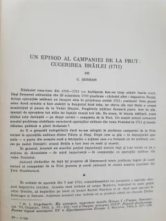 Un episaod al Campaniei de la Prut cucerirea Brailei (1711) - C. Serban