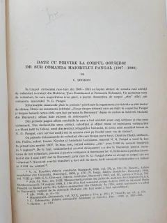 Date cu privire la Corpul Ostasesc de sub comanda Maiorului Pangal (1807-1808) - C. Serban