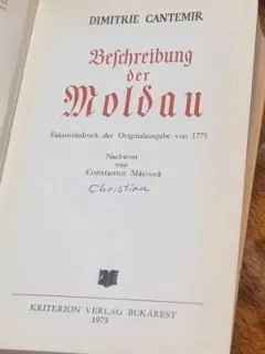 Dimitrie Cantemir - Beschreibung der Moldau 1711