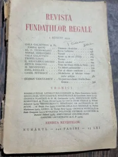 Revista Fundatiilor Regale - 1 August 1934