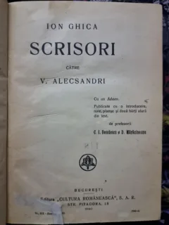 Scrisori catre V. Alecsandri - Ion Ghica