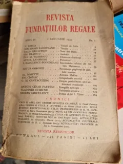 Revista Fundatiilor Regal Anul IV Nr. 1, 1937