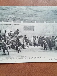 Carte postala, Italie, reproducere Pantheon de la Guerre, 1918