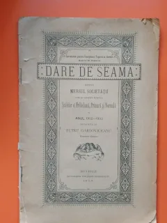 Petru Garboviceanu - Dare de Seama. Despre Mersul Societatii 1903