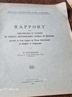 E. Otetelisanu - Rapport sur L Organzation et L Activite de L Institut Meteorologique Central de Roumanie
