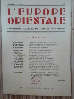 L'Europe Orientale nr.3-4/1937  revue
