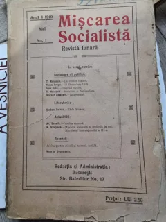 Publicatia Miscarea Socialista Anul I Nr. 1, Mai 1919