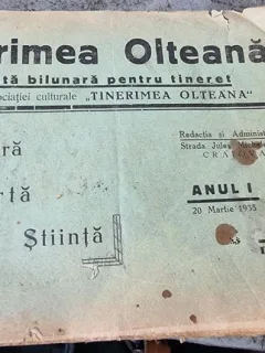 Tinerimea Olteana - Revista bilunara pentru tineret Anul I, 20 Martie 1935