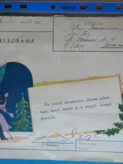 Telegrama trimisa de Stefan Pop catre scriitorul Petru Comarnescu, 1958