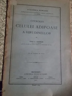 Ioan A. Scriban - Citologia celulei adipoase a hirudineelor