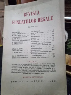 Revista Fundatiilor Regale - 1 Iunie 1934, cu o cronica de Mircea Eliade America vazuta de un tanar roman de azi