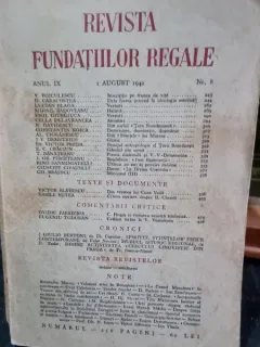 Revista Fundatiilor Regale - Anul IX 1 August 1942 Nr. 8