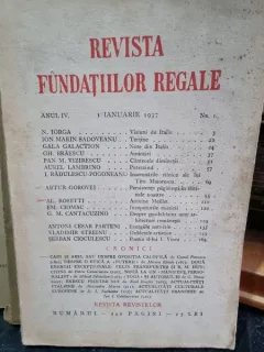 Revista Fundatiilor Regale - Anul IV 1 Ianuarie1937 Nr. 1