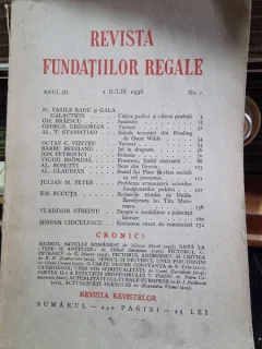 Revista Fundatiilor Regale - Anul III 1Iulie 1936 Nr. 7