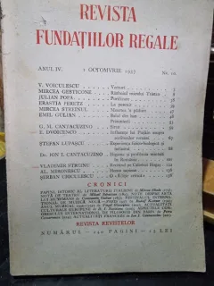 Revista Fundatiilor Regale Anul IV 1 Octombrie 1937 Nr. 10