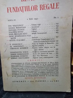 Revista Fundatiilor Regale Anul IV 1 Mai 1937 Nr. 5