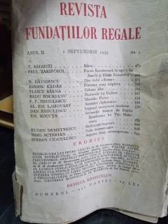 Revista Fundatiilor Regale Anul II 1 Septembrie 1935 Nr. 9