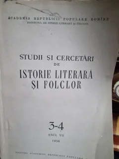 Studii si Cercetari de Istorie Literara si Folclor nr.2-4/1958