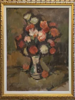 Tablou Francisc Baranyai - Flori in vas romanesc (pictura)