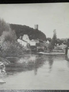 Carte postala, Bords de la Brenne a Montbard, Franta, perioada 1913