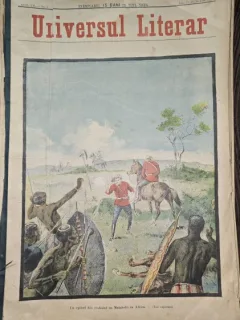 Revista Universul Literar nr.2/1897 pe coperta secventa din razboiul cu Matabelii in Africa