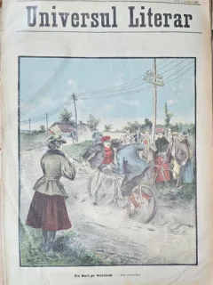 Revista Universul Literar nr.44/1897  pe coperta Un duel pe bicicleta