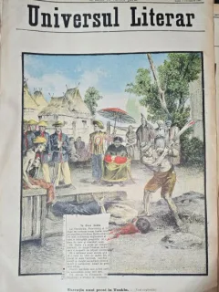 Revista Universul Literar nr.47/1897  pe coperta Executia unui preot in Tonkin