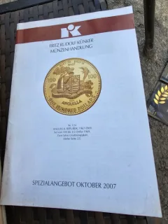Catalog 124, expozitie de monede, Fritz Rudolf Kunker Munzenhandlung, octombrie 2007, text in limba germana