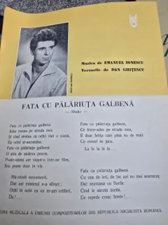 Partitura, Fata cu palariuta galbena - Emanuel Ionescu,  Dan Ghitescu