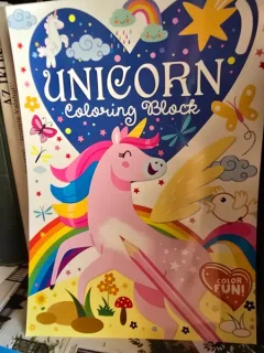 Unicorn Coloring Block (carte de colorat cu unicorni - limba engleza)